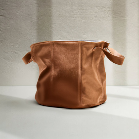 Leather Planter/Storage Baskets - Ginger - Large