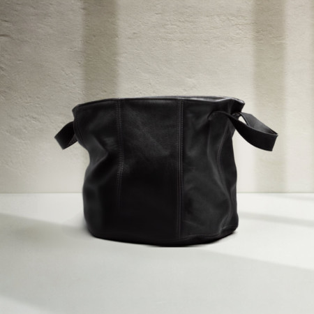 Leather Planter/Storage Baskets - Black - Large
