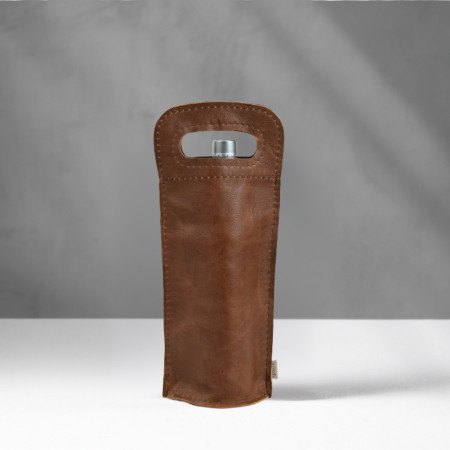 Single Leather Wine Bag - Single - Butterscotch - 1