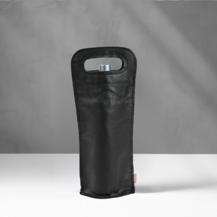 Single Leather Wine Bag - Single - Black - 1