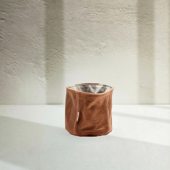 SMALL Leather Planter/Storage Baskets - Butterscotch - 1