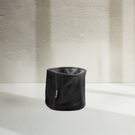 Leather Planter/Storage Baskets - Black - Small