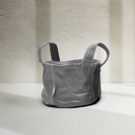 Leather Planter/Storage Baskets - Pepper - Medium