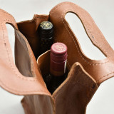 Double Leather Wine Bag - Pepper - 2