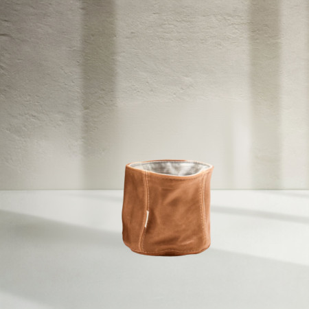 Leather Planter/Storage Baskets - Ginger - Small