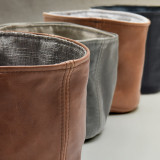 SMALL Leather Planter/Storage Baskets - Ginger - 4
