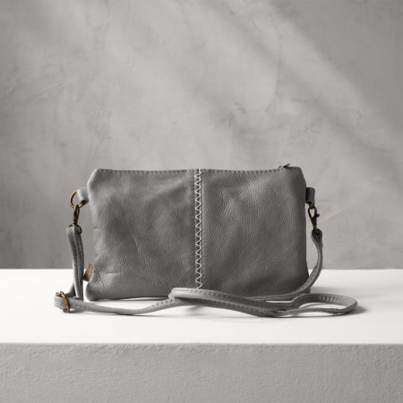 Essence Leather Clutch Crossbody Bag - Pepper