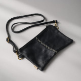 Essence Leather Clutch Crossbody Bag - Black 2