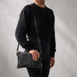 Essence Leather Clutch Crossbody Bag - Black 4