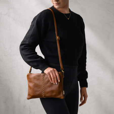 Essence Leather Clutch Crossbody Bag - Butterscotch 4