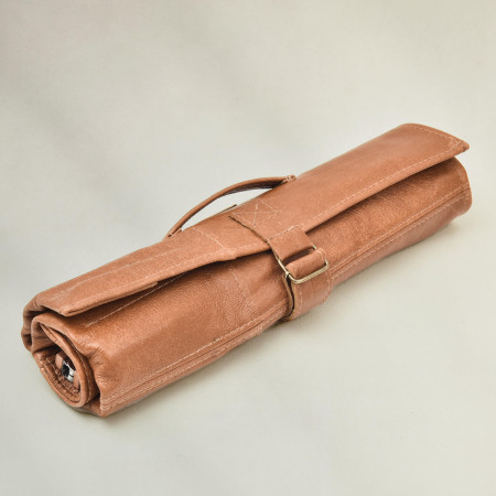 Leather Knife Roll Bag (Utility Roll) - Ginger 7