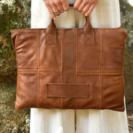 Quill Leather Laptop Pouch - Butterscotch 4