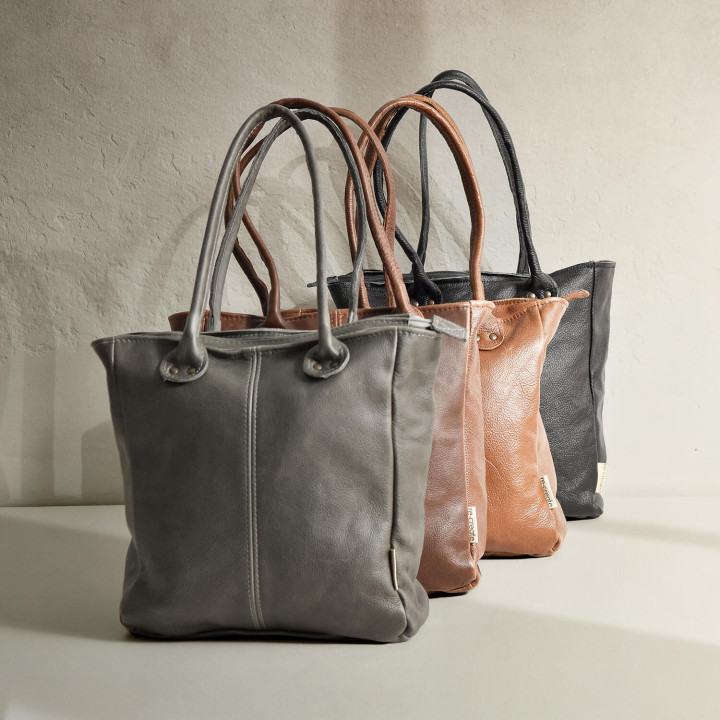 Lunah Classic Leather Tote Bag - Pepper - 6