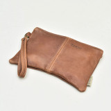 Leather Clutch Bag- The Maggie (with hand sling) - Butterscotch - NO clutch panel - 3
