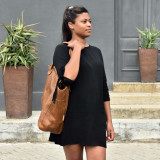 Sierra Oversized Leather Tote Bag - Buttterscotch - 4