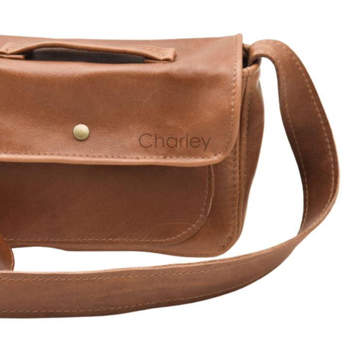 Tinka Leather Crossbody Bag - Ginger - 4