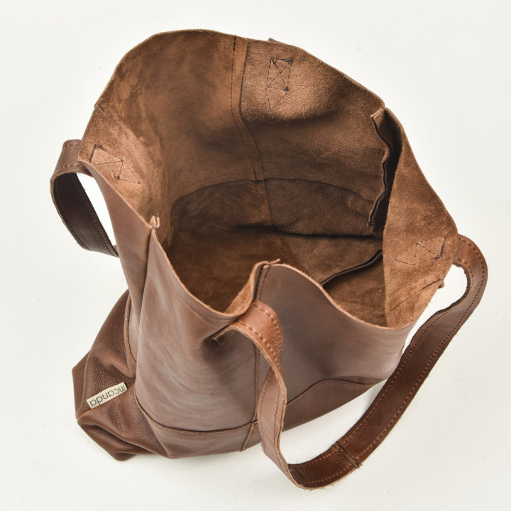 Shopper Sustainable Leather Tote - Cream - 3