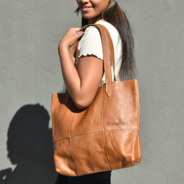 Shopper Sustainable Leather Tote - Cream - 5