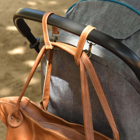 Leather Stroller Straps - Black - 3