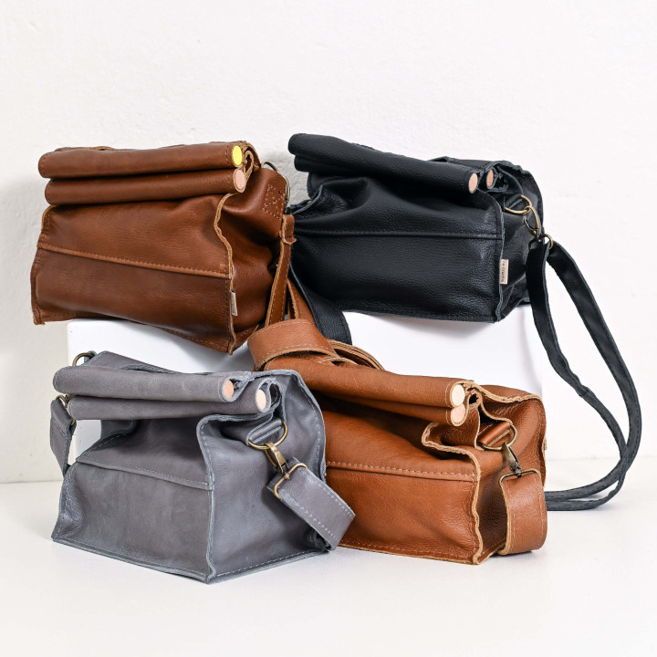 Nosh Leather Lunch Bag - Mystique Black - 2