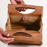 Nosh Leather Lunch Bag - Ginger - 5