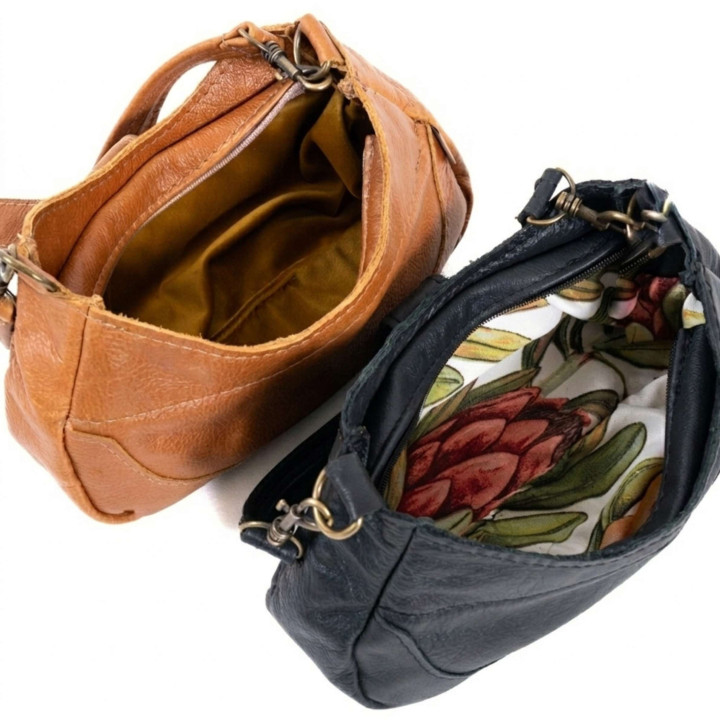 Chelsea Leather Sling Bag - Taupe - 4