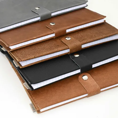Leather Notebook Cover- A4/A5 (with Clip) - Butterscotch - A4 - 2