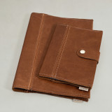 Leather Notebook Cover- A4/A5 (with Clip) - Butterscotch - A5 - 1