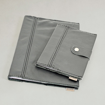 A5 Leather Notebook Cover with Clip - Pepper