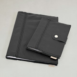 Leather Notebook Cover- A4/A5 (with Clip) - Black - A4 - 1