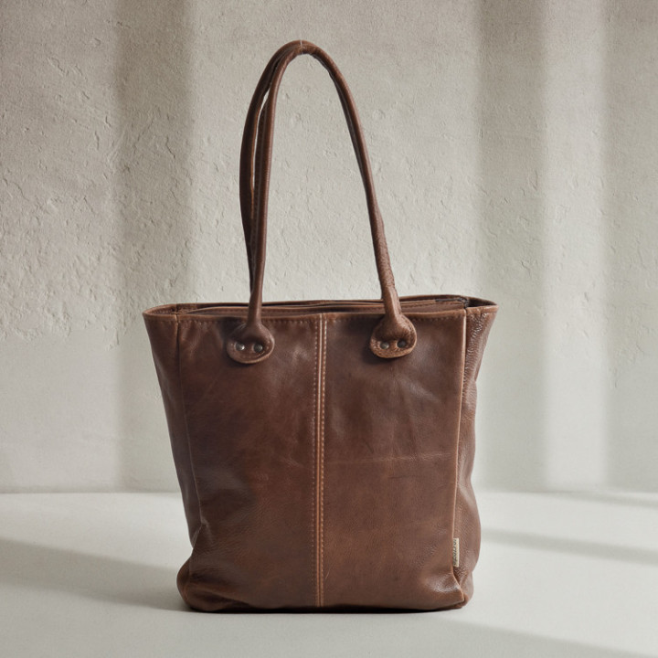 Lunah Classic Leather Tote Bag - Butterscotch - 1