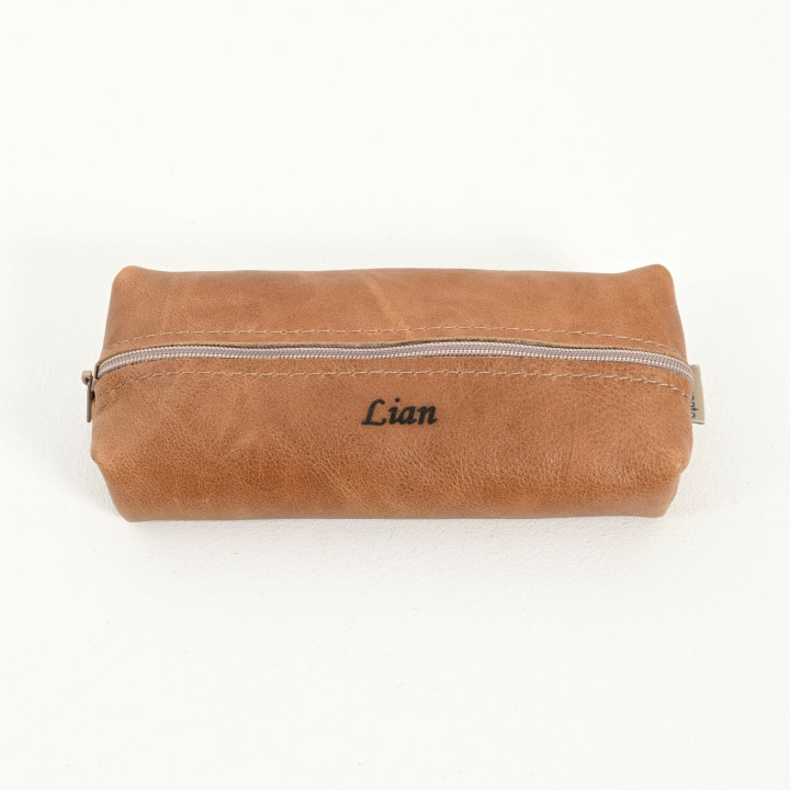 Leather Pencil Case - Ginger - 3
