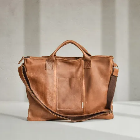 Sterling Leather Laptop Bag - Ginger - 1