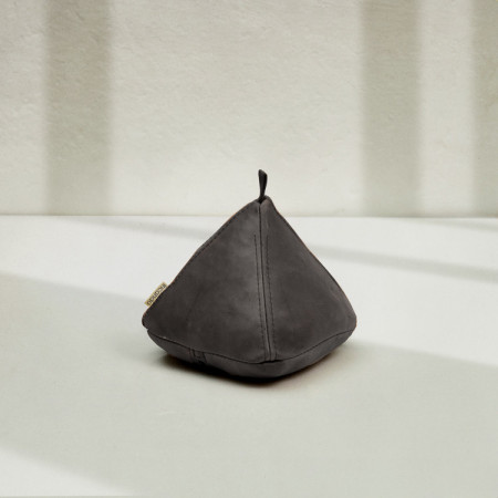 Leather Triangular Door Stopper - Black
