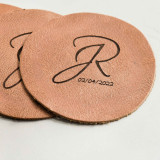 Leather Coaster - Set of 4 - Black - 2