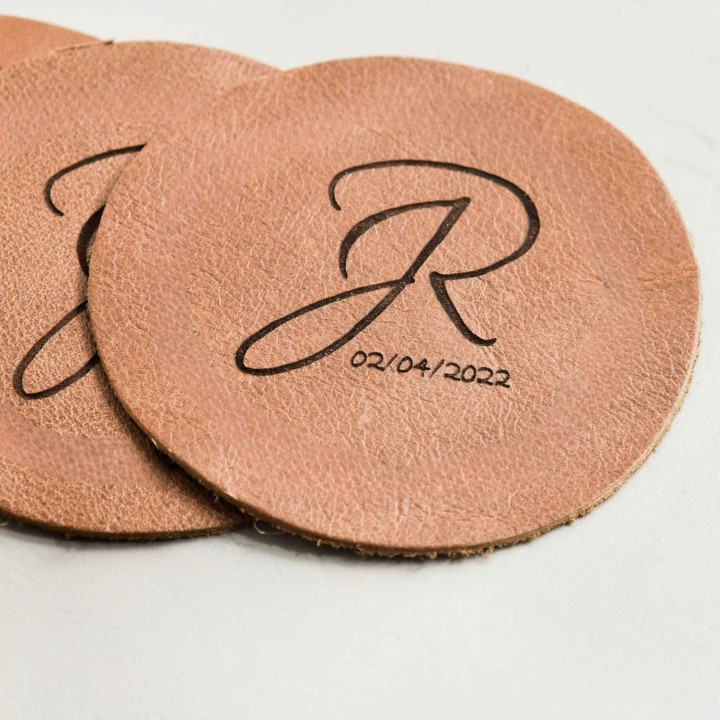 Leather Coaster - Set of 4 - Pepper - 2