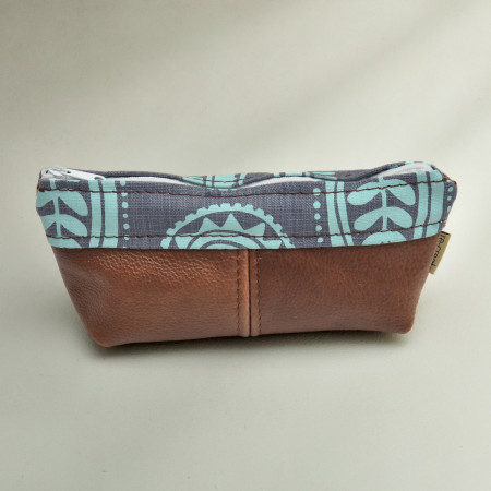 Leather Pouch with Fabric - Butterscotch