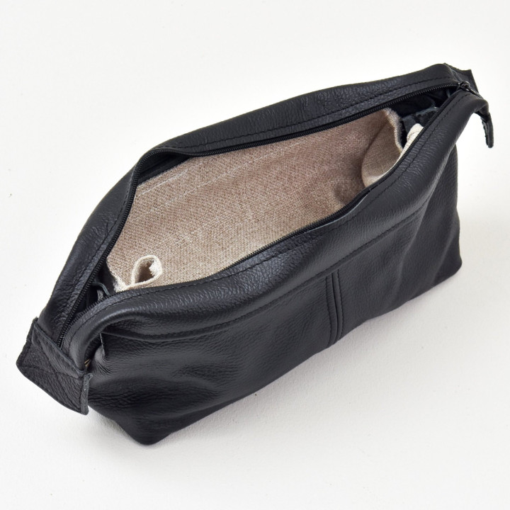 Unisex Leather Toiletry Bag - Ginger - 2