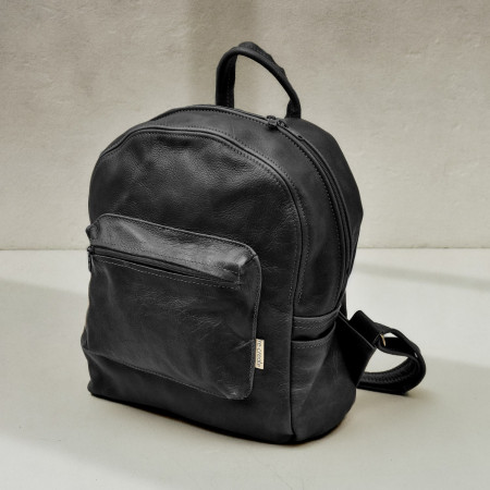 Daily Leather Backpack - Mystique Black