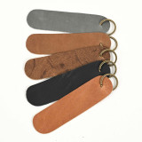 Leather Keyring (Oval) - Pepper - 2