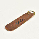 Leather Keyring (Oval) - Pepper - 3