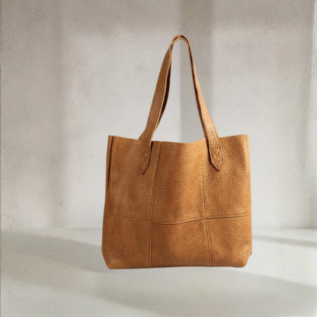 Shopper Sustainable Leather Tote - Caramel