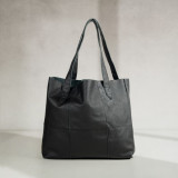 Shopper Sustainable Leather Tote - Mystique Black - 1
