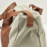 Weekender Canvas and Leather Duffel Bag - Light - 5