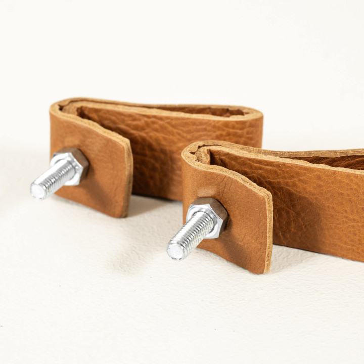 Leather Pull Strap Drawer Handle - Black - 3