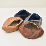 Leather Rugby Ball Toiletry Bag - Butterscotch - 4