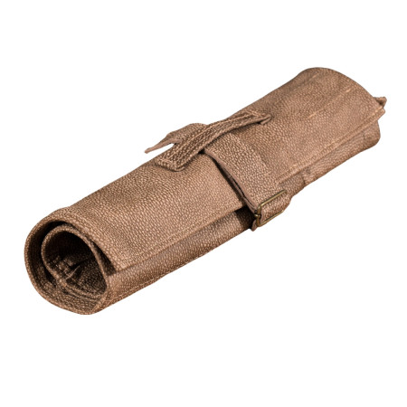 Leather Knife Roll Bag (Utility Roll) - Taupe