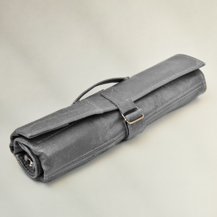 Leather Knife Roll Bag (Utility Roll) - Pepper - 1