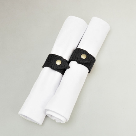 Leather Napkin Rings - Black
