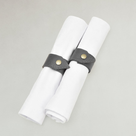 Leather Napkin Rings - Pepper